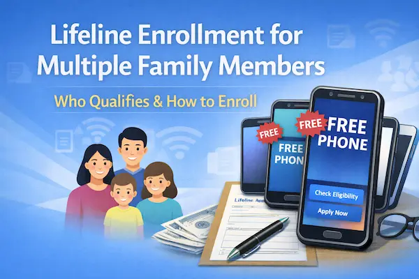 Lifeline enrollment for multiple family members